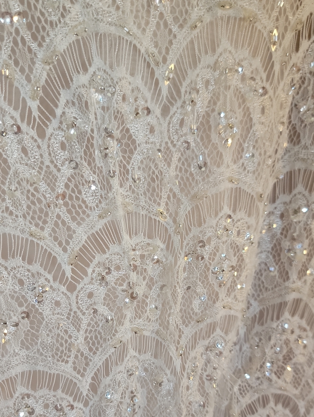Oleg Cassini Ivory Beaded  Lace Wedding Gown - Picture 5 of 6